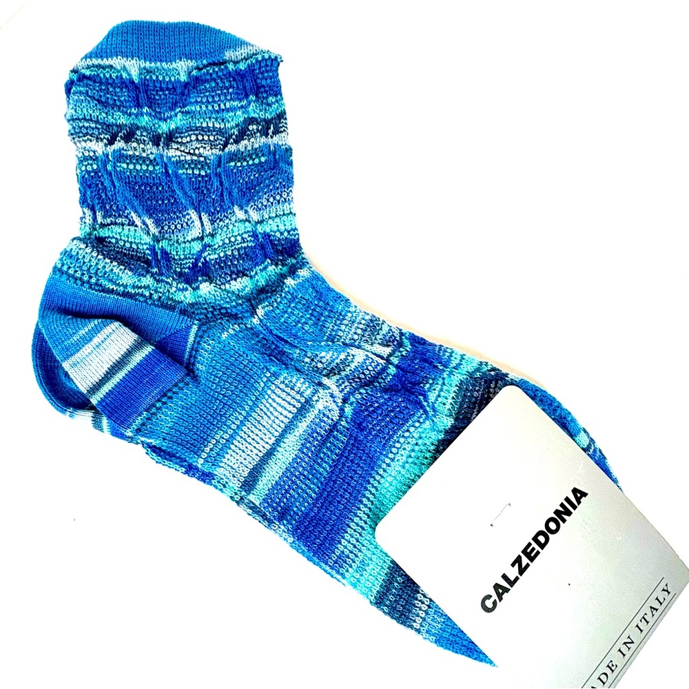 Blue and Green Woven Ankle Socks NWT